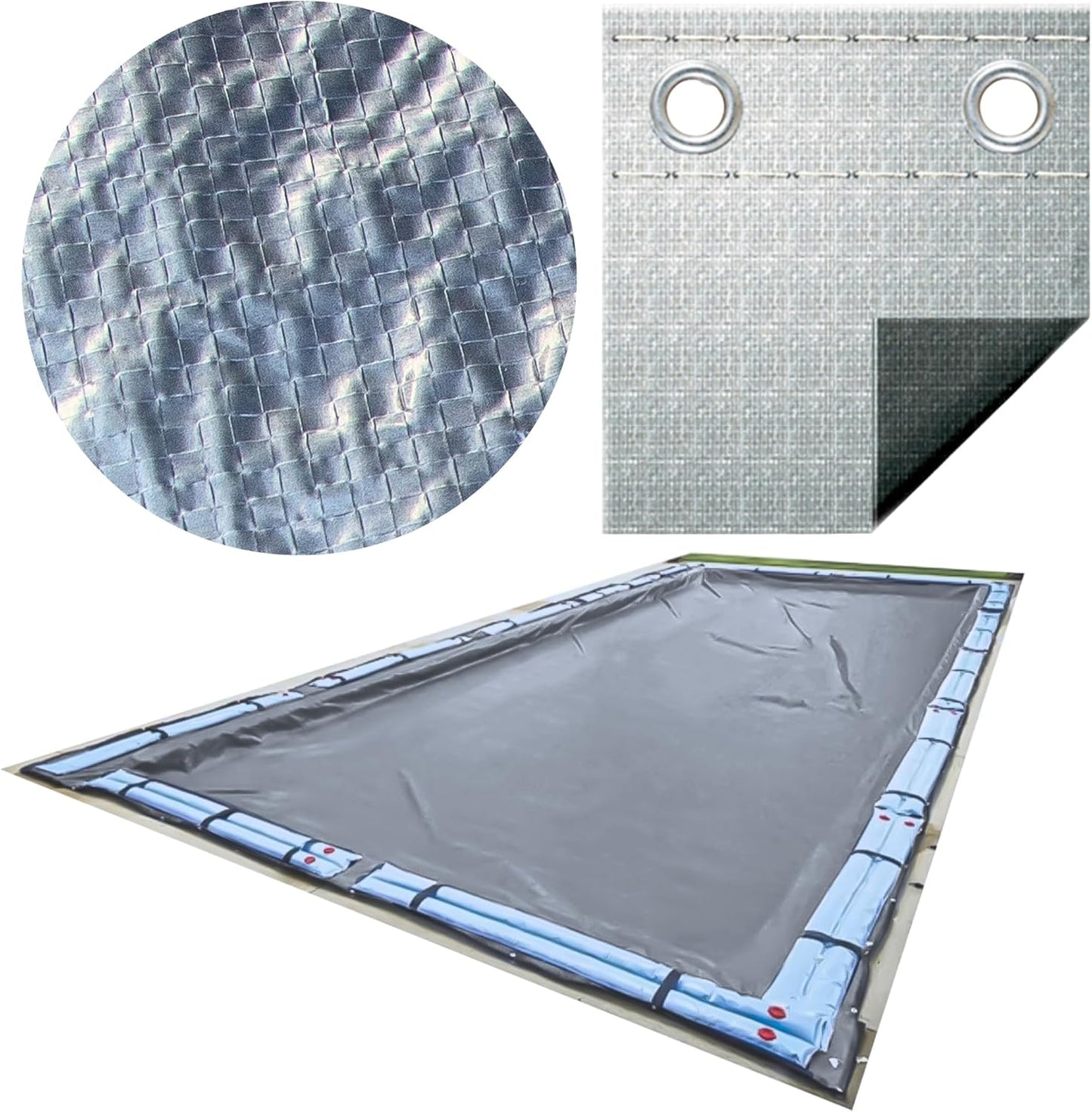 Swimline Super Deluxe 25' x 45' Rectangle Winter Cover, 5' Overlap, Silver/Black | CO143050R