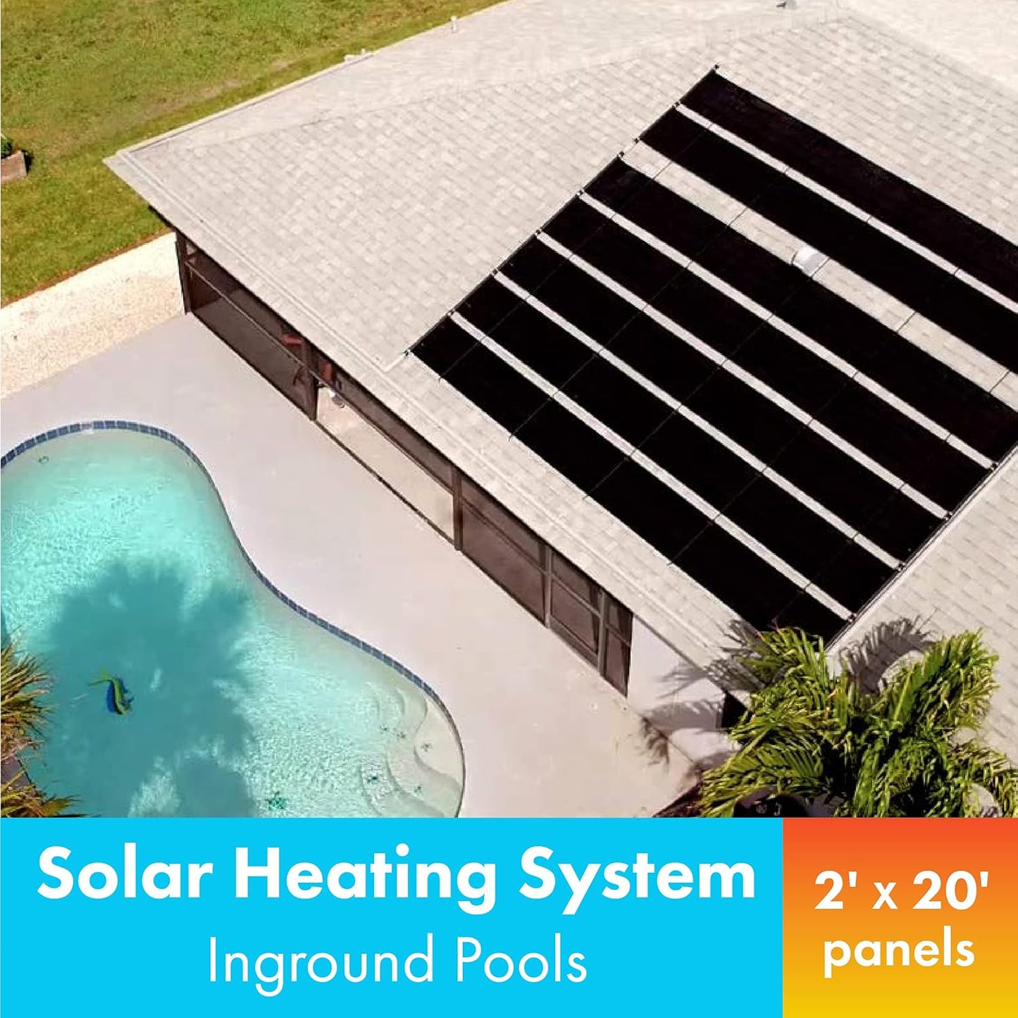 SmartPool SunHeater I/G Pool Solar Heating System w/ Two 2' x 20' Solar Panels | S601P