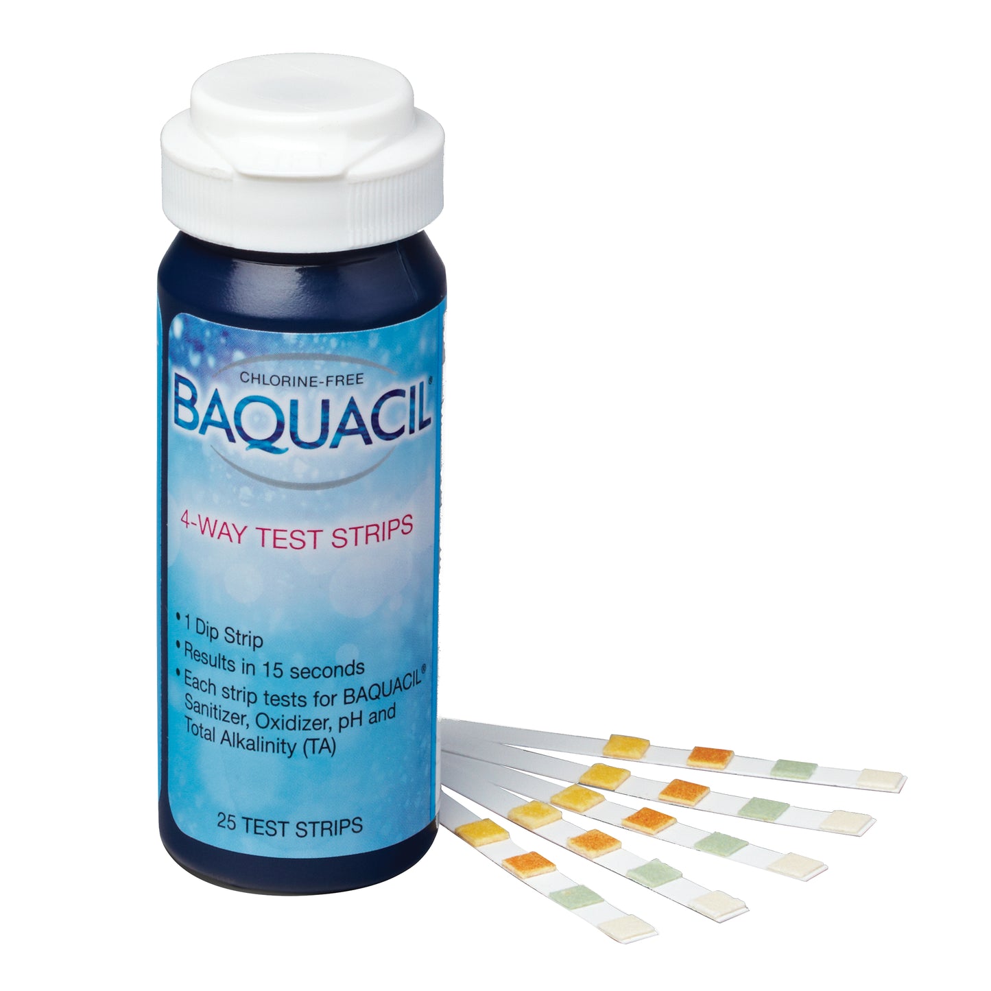 Baquacil 4-Way Test Strips, 25 Count Bottle