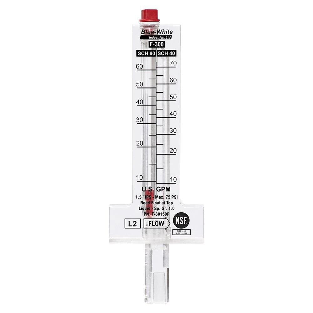 Blue-White F300 Flowmeter for 1-1/2" PVC Pipe | F30150P