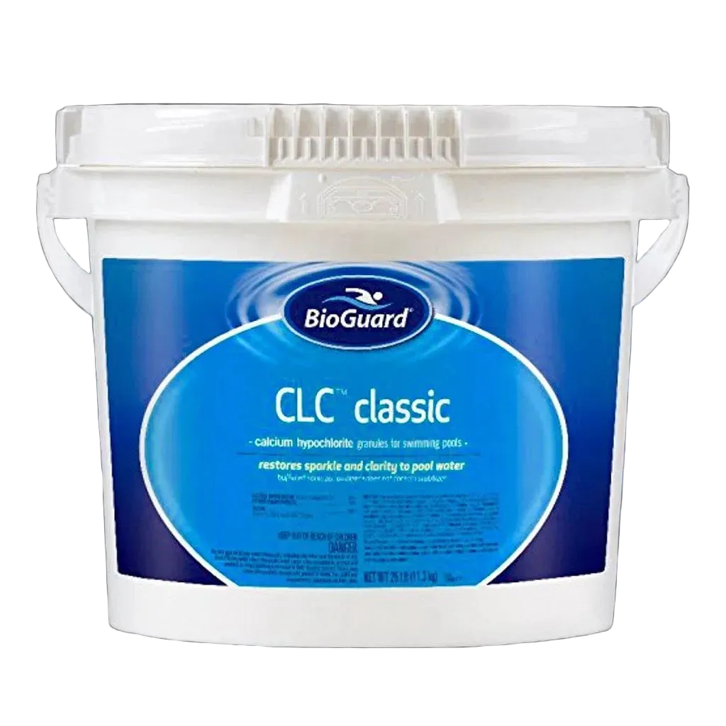 BioGuard CLC Classic pool treatment container on a white background
