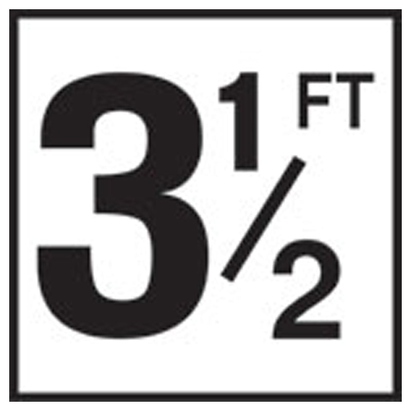 Inlays "3-1/2FT" 6" x 6" Ceramic Tile Depth Marker, Black/White | C610035