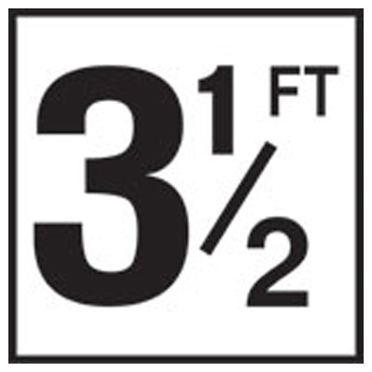 Inlays "3-1/2FT" 6" x 6" Ceramic Tile Depth Marker, Black/White | C610035