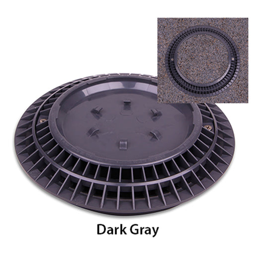 8" PEBBLE TOP VGB DRAIN COVER & FRAME DARK GRAY