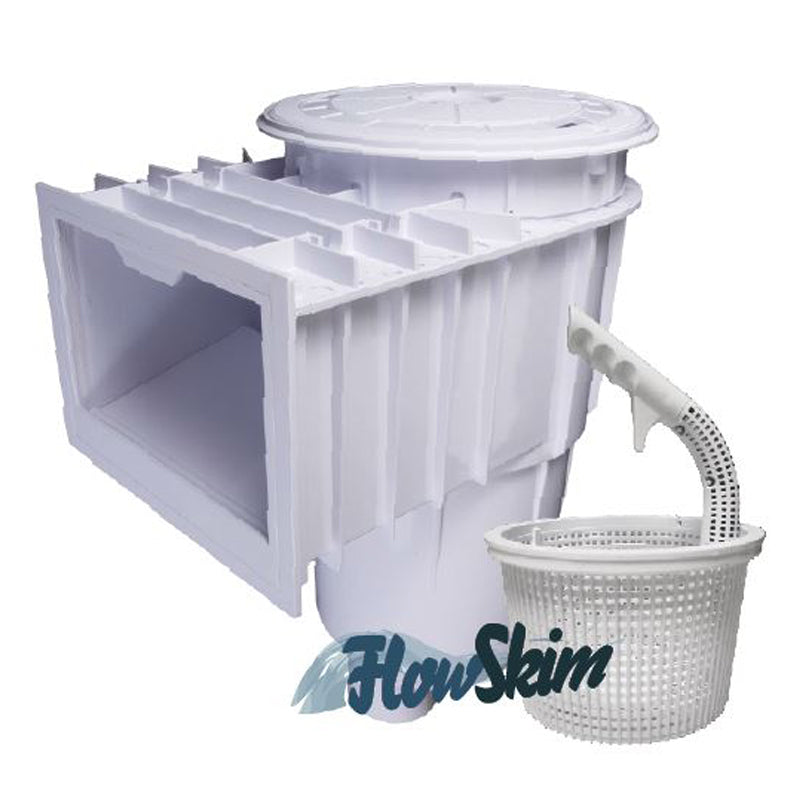 IN GROUND SKIMMER (W STYLE) WITHOUT VALVE; SINGLE PORT; WITH FLOWSKIM; WHITE
