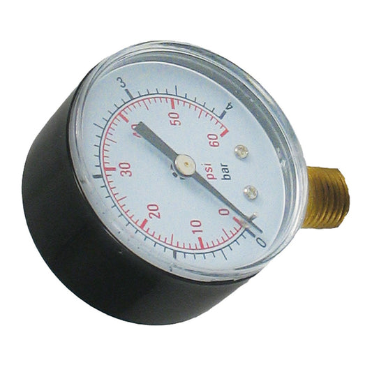 0-60 PRESSURE GAUGE, BOT/SIDE MOUNT