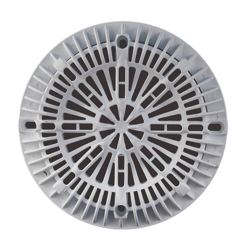8" GALAXY DRAIN COVER WITH SCREW PACK, GRAY