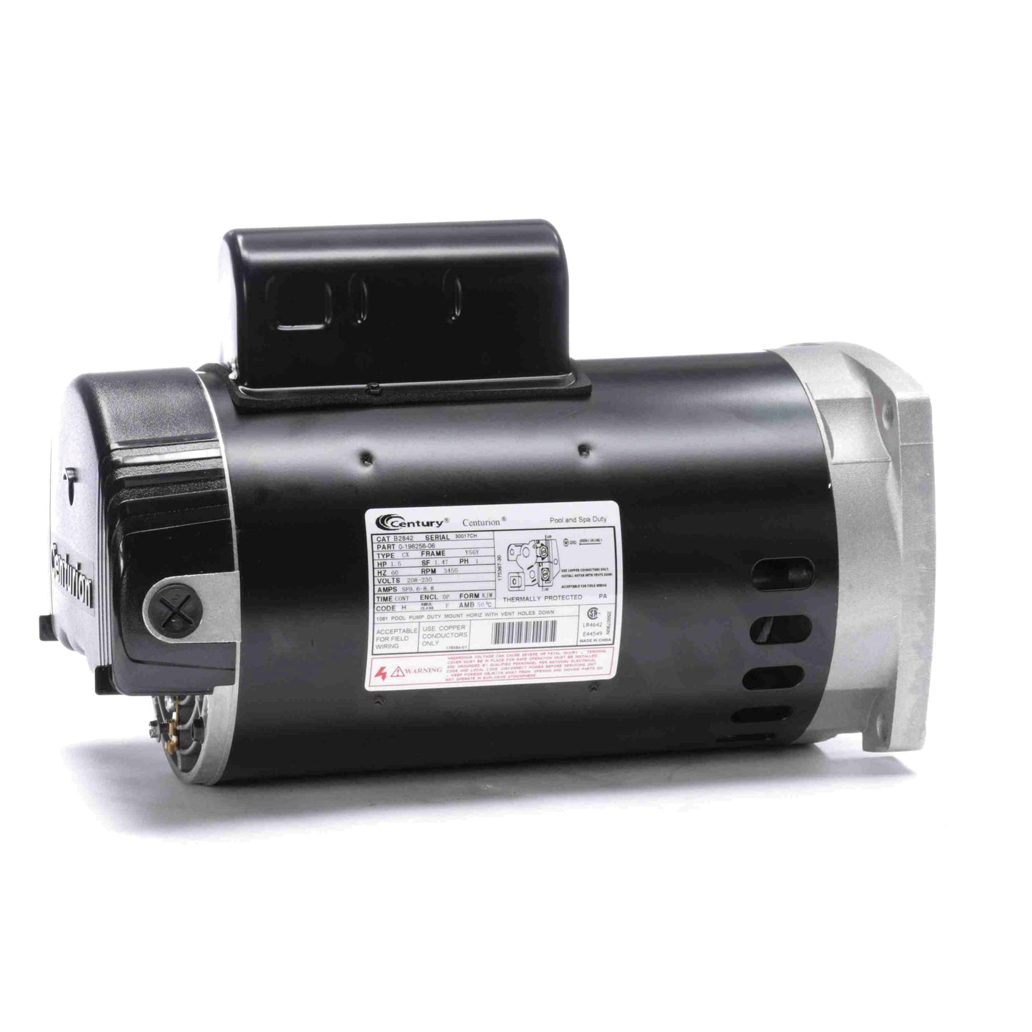 Century Pool Pump Motor 1.5HP 1-Speed 1 Phase 60Hz 208-230V 56Y Frame | B2842