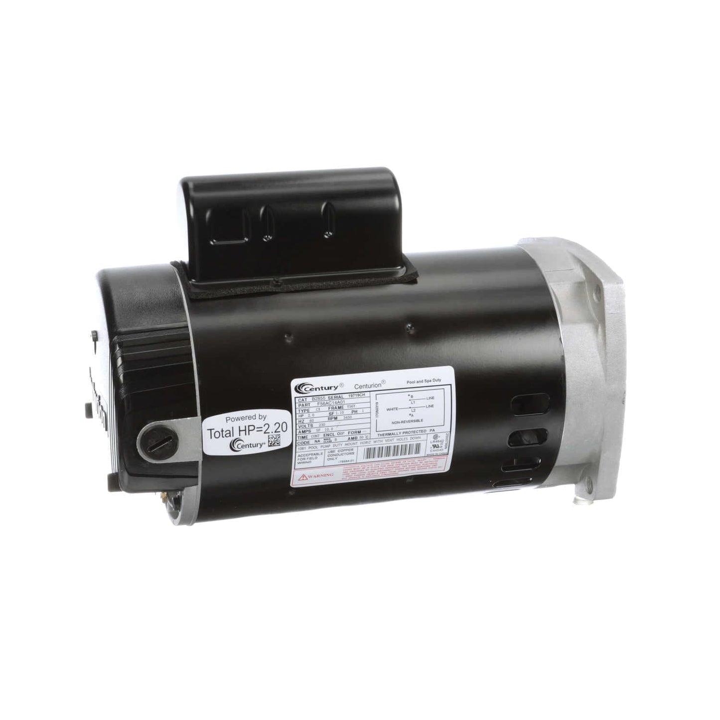 Century Pool Pump Motor 2HP 1-Speed 1 Phase 60Hz 230V 56Y Frame | B2855