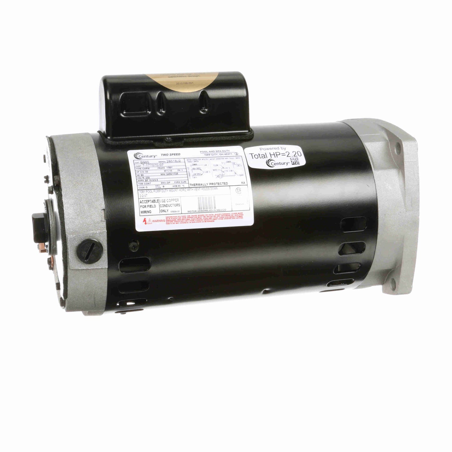 Century Pool Pump Motor 2HP 1 Phase 60Hz 230V Y56Y | B985