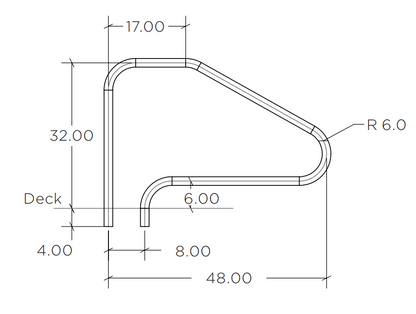 SR Smith 48" Deck Mounted Pool Handrail, Stainless Steel | DMS-101A