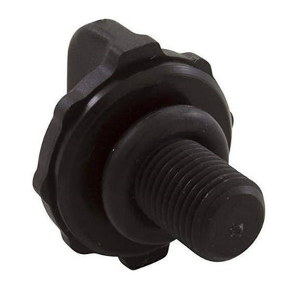 A close-up of the Frog King Tech Frog XL Pro Knob with O-Ring (01-22-9945), a black grooved-edge knob and large screw from Frog, ideal for securing pool equipment or replacing O-rings in cycler parts.
