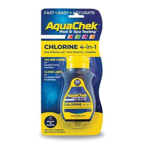 AquaChek Yellow 4-In-1 Chlorine Test Strips, 50 Strips per Bottle | 511242A
