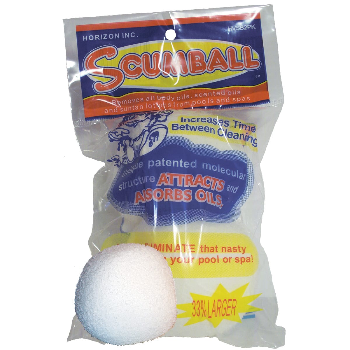 Horizon Ventures Reusable Scum Balls, Single Unit 2 pack, 12/Case | HV-SB2PK