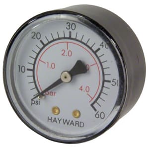 Hayward Pressure Gauge, 1/4" Back Mount | ECX27091