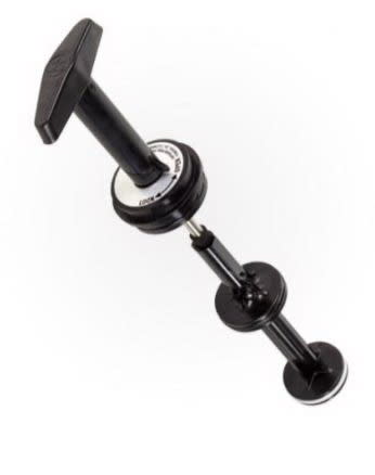 Vertical black Hayward Handle & Piston Assembly (SPX0410BA) gym equipment with adjustable weights and a grip handle, viewed against a white background.