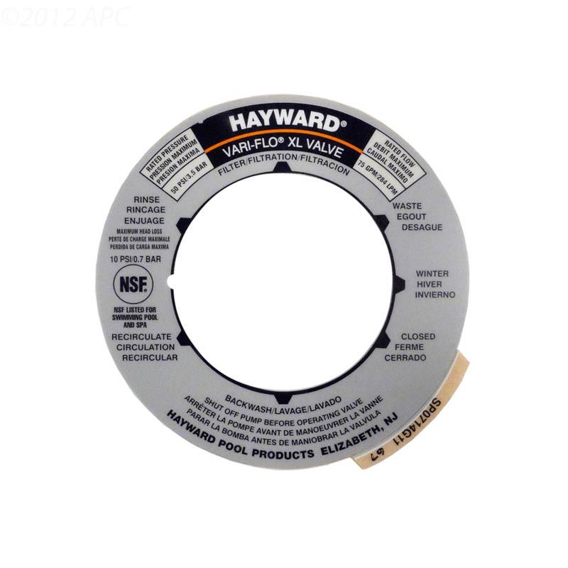Hayward Vari-Flo XL Valve Position Label EN/FR/SP | SPX0714G