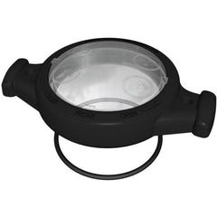 Hayward TriStar & EcoStar Pump Strainer Cover Kit (SPX3200DLS) by HAYWARD features a black plastic lid with two side handles and a transparent center with icons for open/close positions.