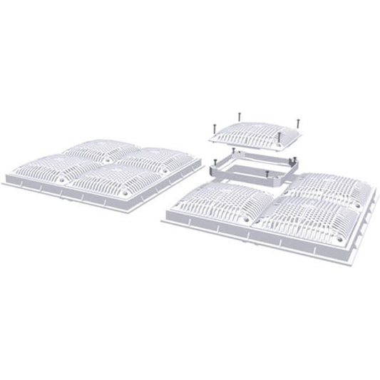 Hayward 18" x 18" High Flow Grate w/ Inner & Outer Frame, 2/Pack | WG1033HF2PAK2