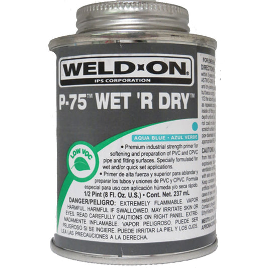 PVC Primer, 1/2 pt Metal Can P-75 Wet 'R Dry Series Low VOC