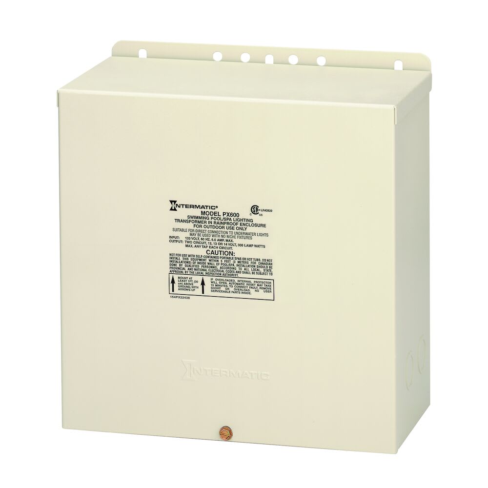 Intermatic 600W 120V Pool and SPA Safety Transformer, Beige Steel Case | PX600