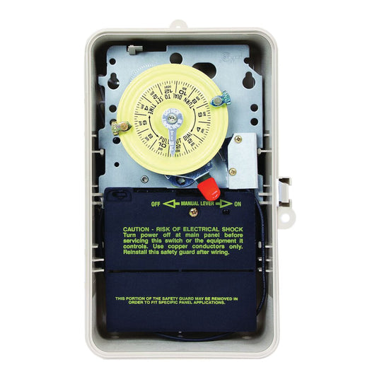 Intermatic 24-Hour 120V Mechanical Time Switch, SPST, Pool Heater Protection, Type 3R Plastic Enclosure | T101P201