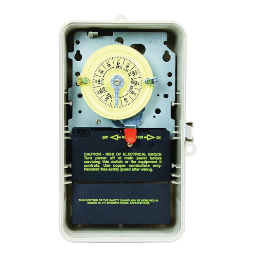 Intermatic 24-Hour 208-277V Mechanical Time Switch, DPST, Type 3R Plastic Enclosure | T104P3