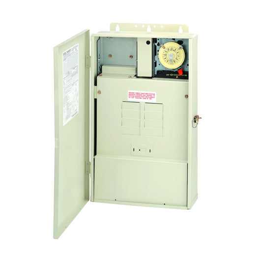 Intermatic 100 A Load Center w/ 300W Transformer & T104M Mechanism, 8-Breaker Spaces | T40004RT3