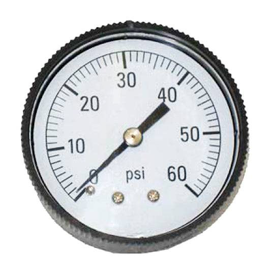 PRESSURE GAUGE, 1/4" BACK MOUNT