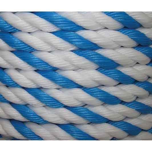 All Line 3/4" x 300' Spool Polypropylene Pool Rope, Blue/White | PTW24003XO4242