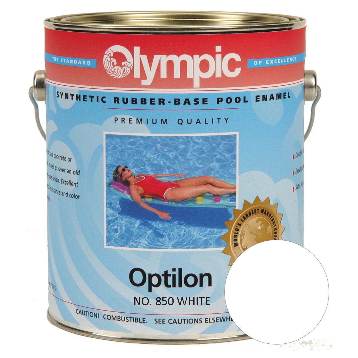 Olympic Optilon Synthetic Rubber Base Enamel, White, 1 gal | 850-GL