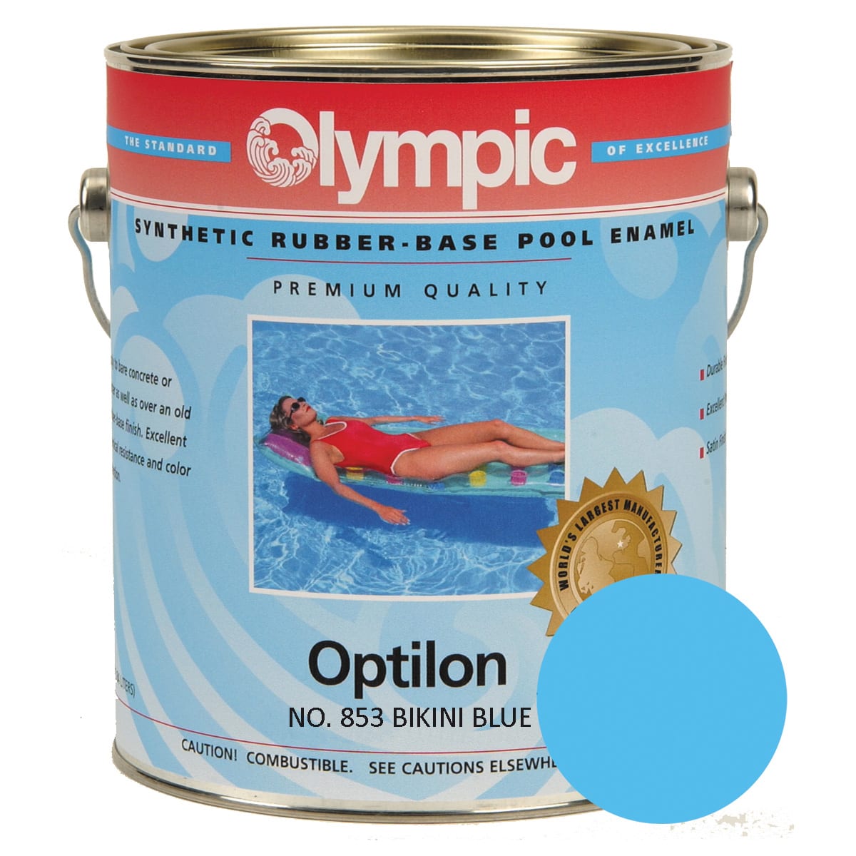 Olympic Optilon Synthetic Rubber Base Enamel, Bikini Blue, 1 gal | 853-GL