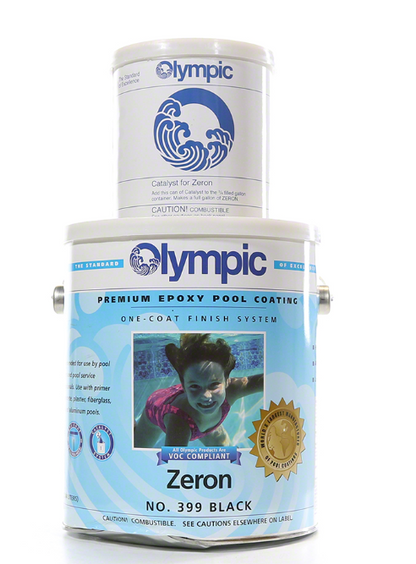 Olympic Zeron Heavy Duty One Coat Epoxy | No. 399 Black Paint | 1 Gallon & 1 Quart  | 399G