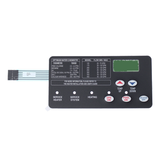 Pentair MasterTemp Heater 5 Button Membrane Keypad | 472610Z