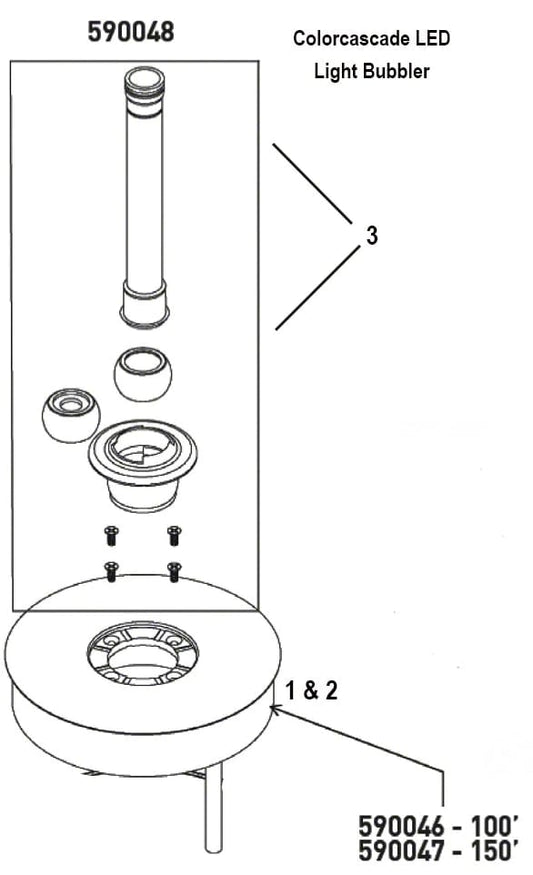 Pentair ColorCascade LED Bubbler Accessory Kit | 590048