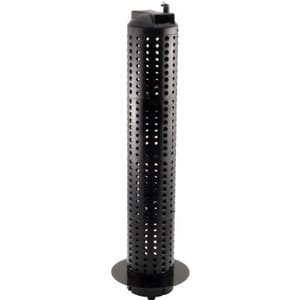 The Pentair Clean & Clear/Predator Center Core 150 & 200 sf (59053800) is a tall black cylinder with perforations, designed as a replacement center core for optimal performance, featuring both a top cap and base.