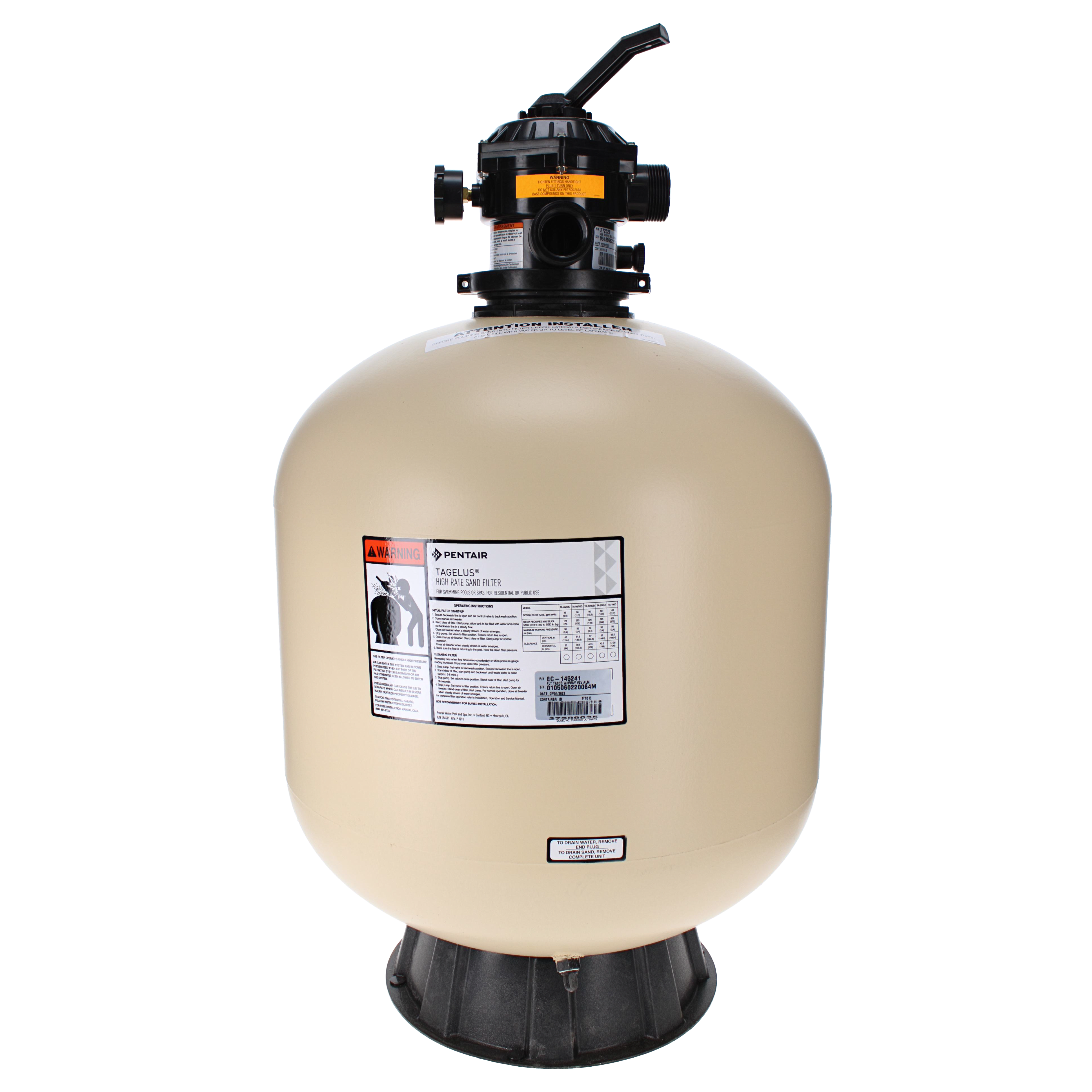 Pentair Tagelus TA60D 3.1 sq ft Filter Top Mount | EC-145241 – Pool Goods