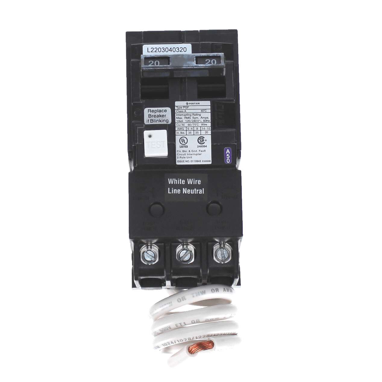 Pentair GFCI Circuit Breaker | PA220GF