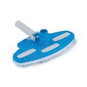 The Pentair #193 Pool Vac Head, Oval | R201350 is a blue and white pool vacuum head with handle attachment for cleaning pool surfaces.