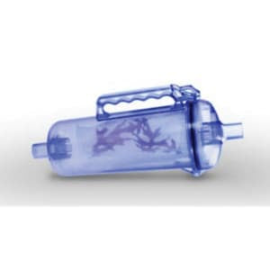 The Pentair 186A 1.5" Inline Leaf Trap (R211084) is a blue plastic unit with a handle, designed for seamless connection to tubing or pipes. It's perfect for setups with suction-side cleaners, maintaining pristine poolside environments.