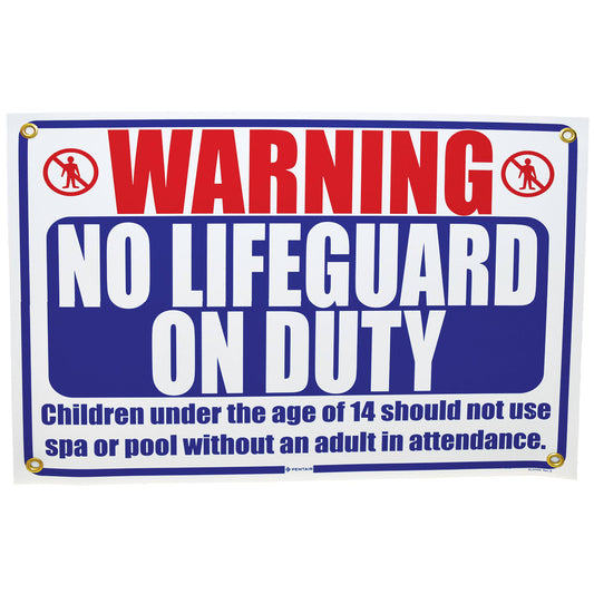 Pentair Sign No Lifeguard On Duty, 18" x 24" | R230500