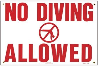 Pentair Sign No Diving Allowed, 12" x 18" | R231200