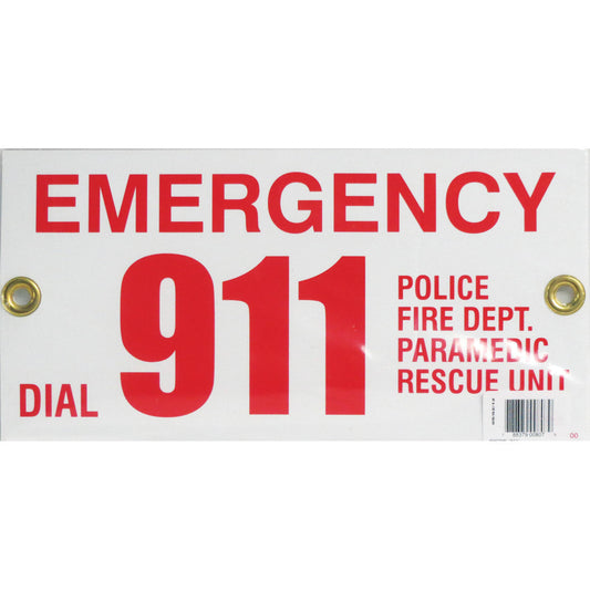 Pentair Emergency Phone Number 911 Pool/Spa Sign | R231700