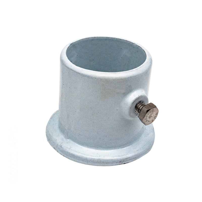 DECK LADDER FLANGE ALUMINUM 1.5" TUBE ABOVE ROUND WHITE PERMACAST