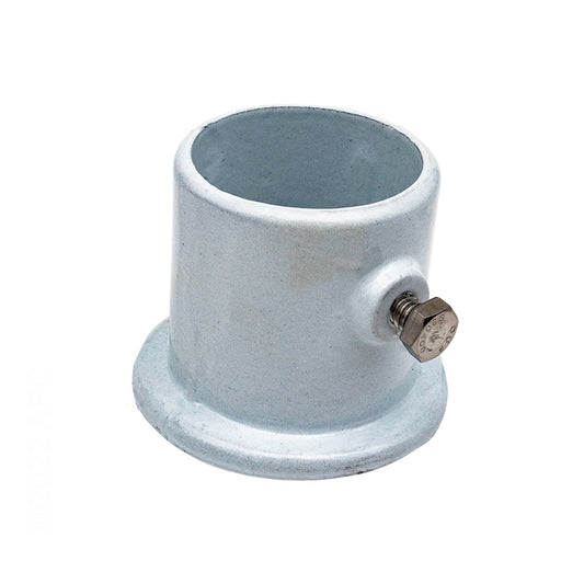DECK LADDER FLANGE ALUMINUM 1.5" TUBE ABOVE ROUND WHITE PERMACAST