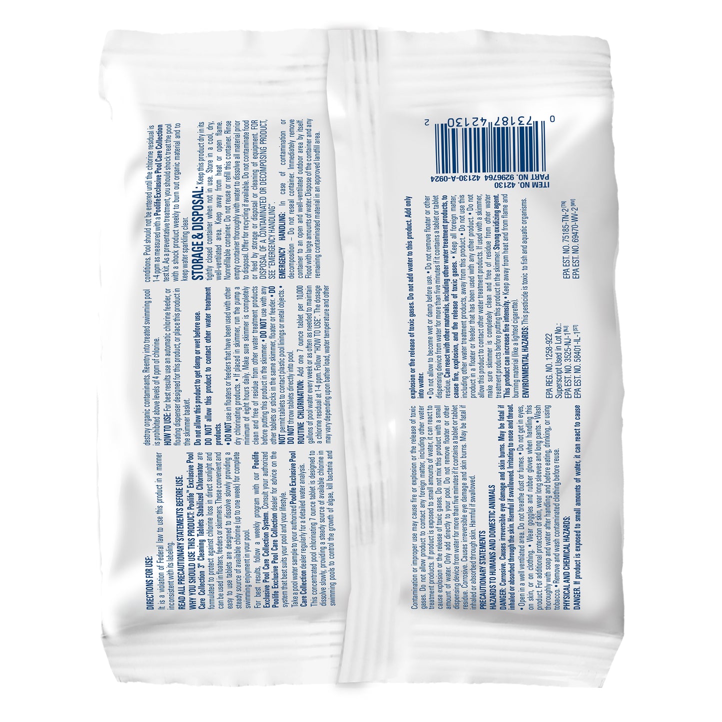Poolife 3" Cleaning Tablets, Single Tablet / 7 oz