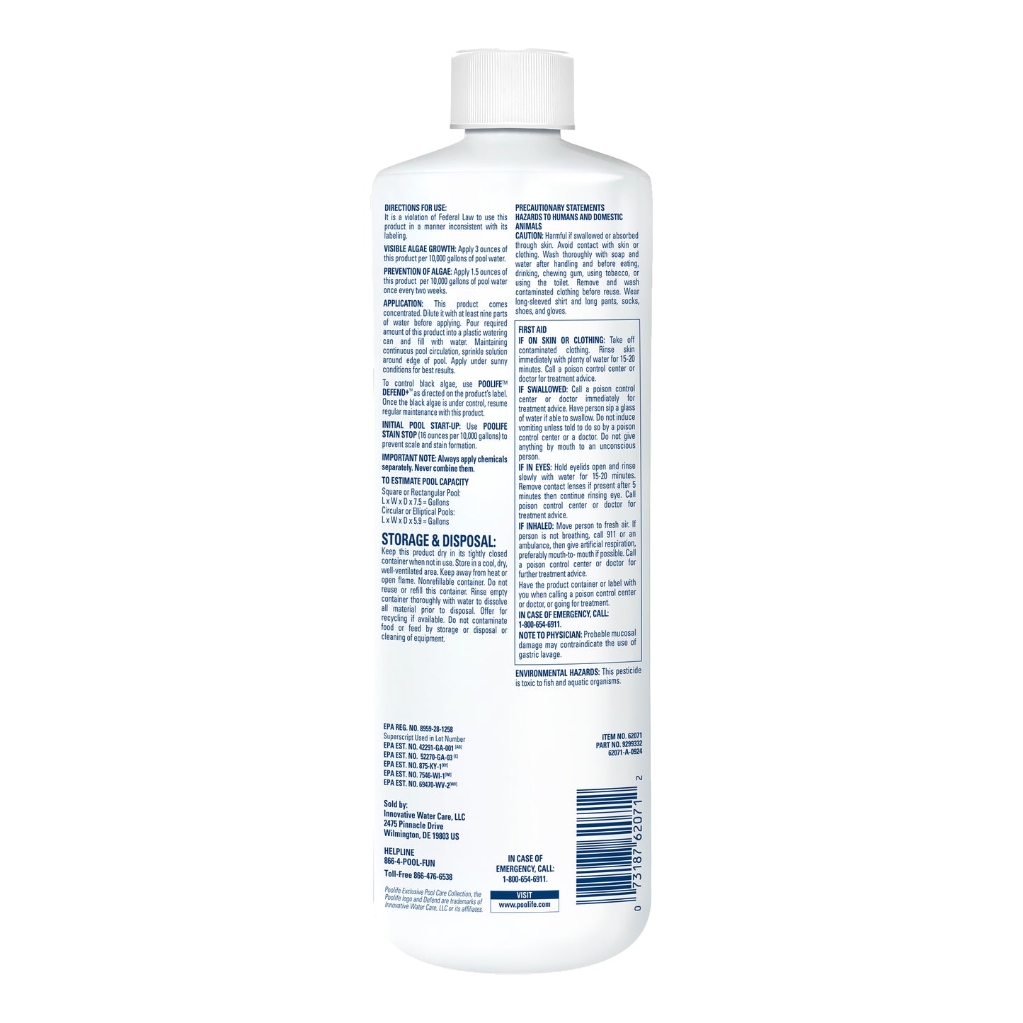 Poolife AlgaeKill Extreme, 1 qt / 32 oz