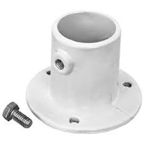 Perma-Cast 1.5" White Aluminum Deck Anchor Flange, 3 Hole | PF-2115-L