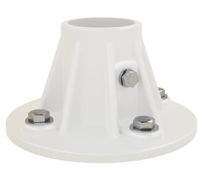 Perma-Cast 5" Slide Deck Flange 1.90" Tube w/ Hardware, White Plastic | PF-25-A