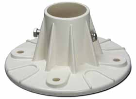 Perma-Cast 5" Slide Deck Flange 1.90" Tube, White Plastic | PF-25